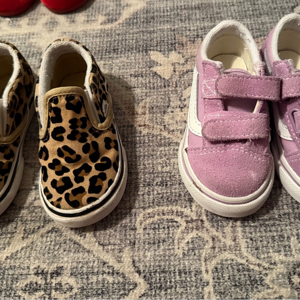 Toddler Girl Vans Lot - Leopard Print and Purple